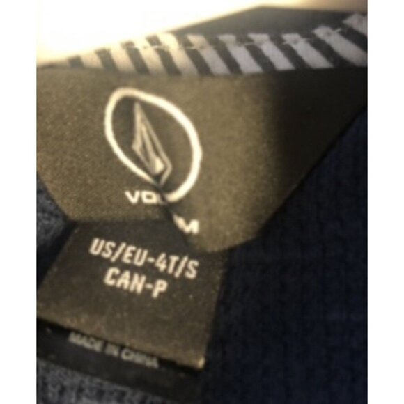Volcom Size 4t Pullover Hooded Thermal Waffle Top - Picture 2 of 4